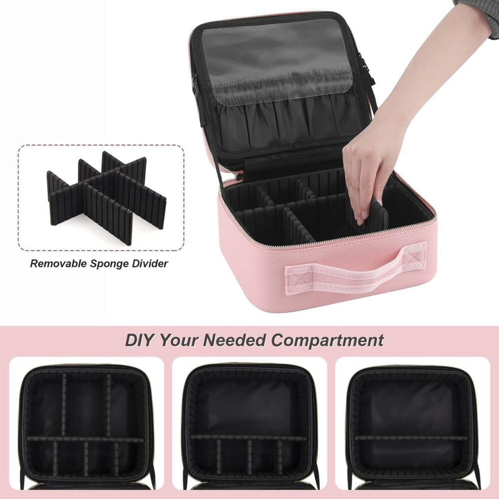 LED Light Makeup Organizer Box – USB Rechargeable & Portable