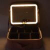 LED Light Makeup Organizer Box – USB Rechargeable & Portable