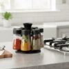 Revolving Plastic Spice Rack – 8 Jars with Rotating Stand