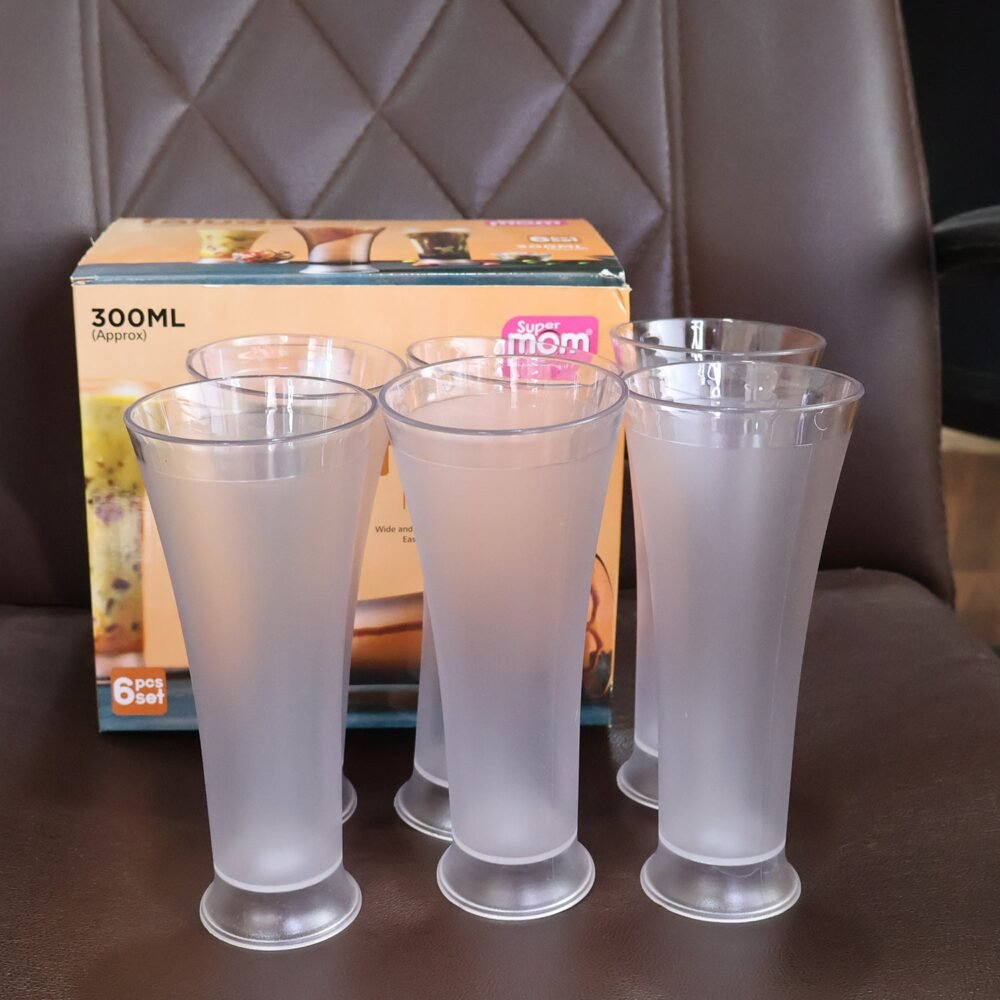 Matt-glass-08.jpg Matt Finish Plastic Glass Set – Durable 300ML 6-Piece Set