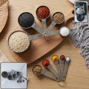 MeasuringCupSteelHandle-01.jpg Plastic Measuring Cups and Spoons Set – Accurate Kitchen Tools