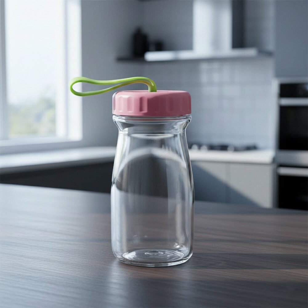 Glass Bottle 300ML – Leak-Proof Lid & Portable Handle