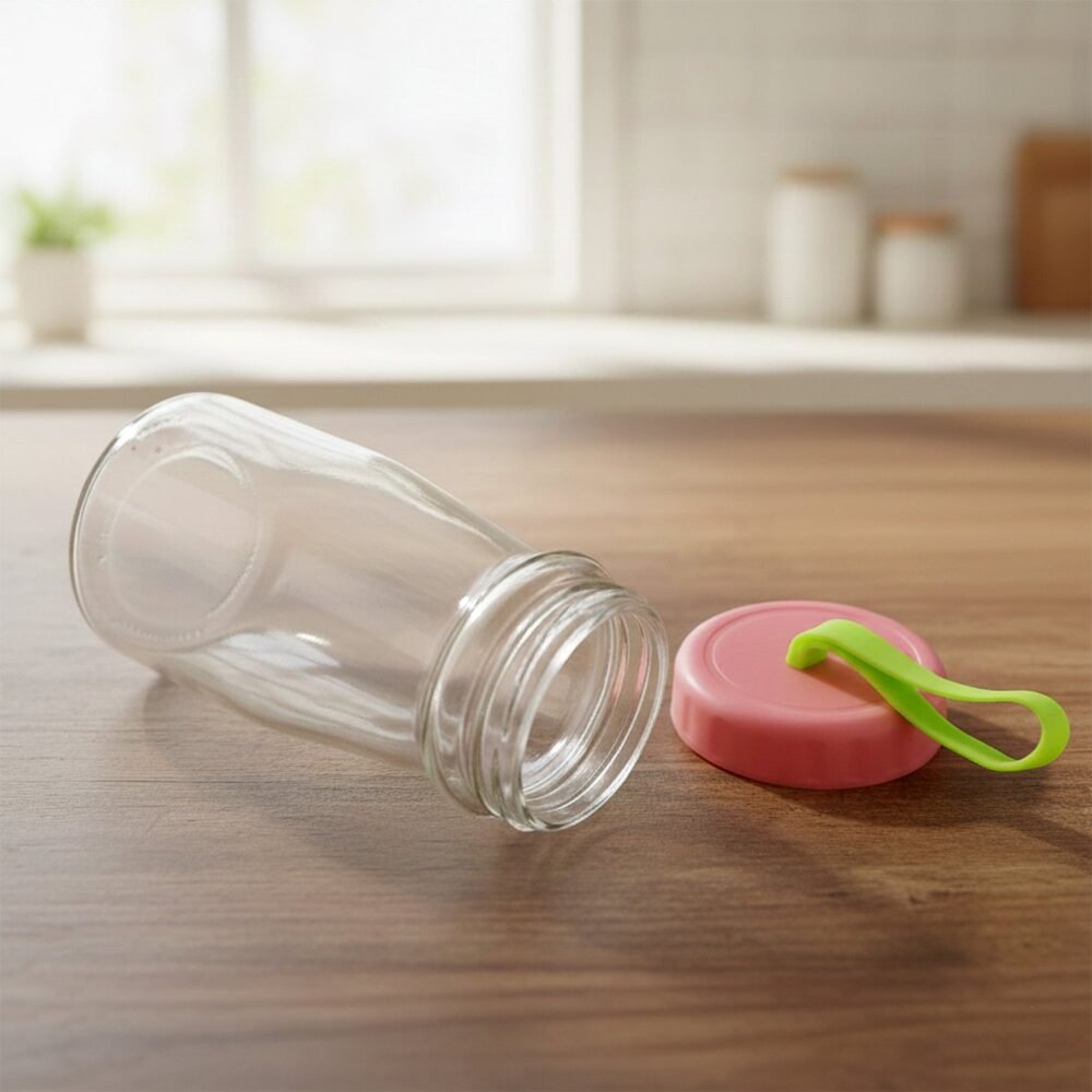 Glass Bottle 300ML – Leak-Proof Lid & Portable Handle