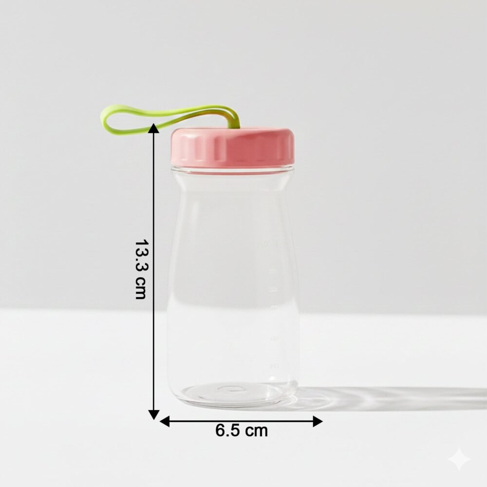 Glass Bottle 300ML – Leak-Proof Lid & Portable Handle