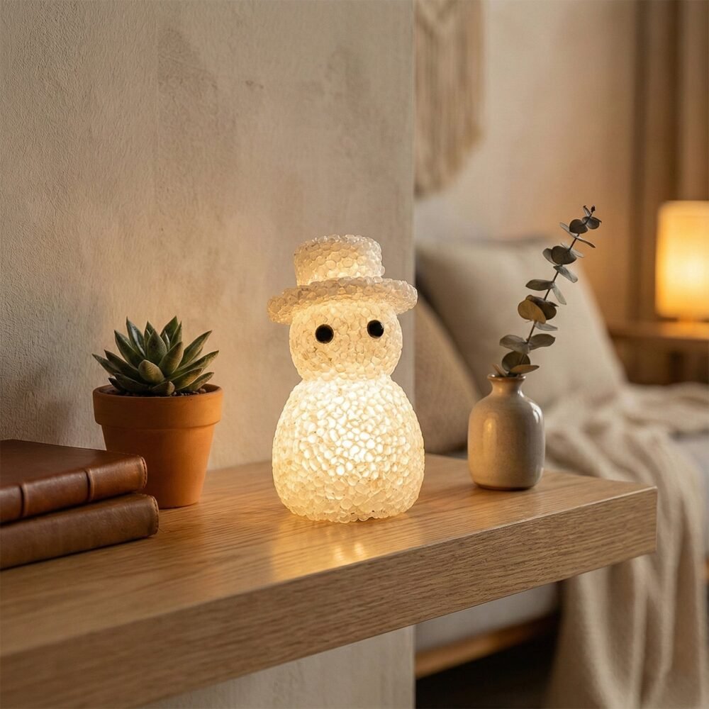 Snowman LED Night Lamp – Decorative Soft Ambient Glow