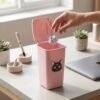 Mini Trash Can Pen Stand – Cute Desk Organizer with Lid