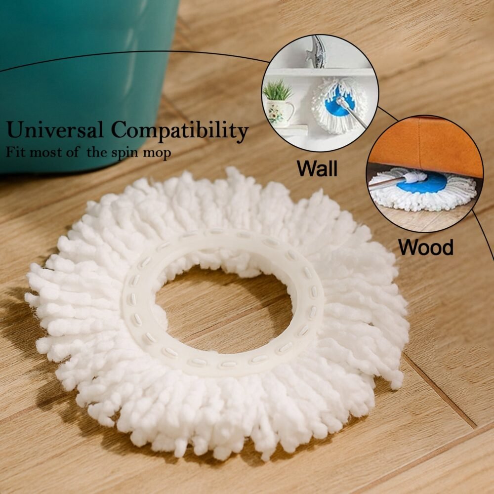 Microfiber Spin Mop Refill Head – 360° Rotating 5 Pack for Efficient Cleaning