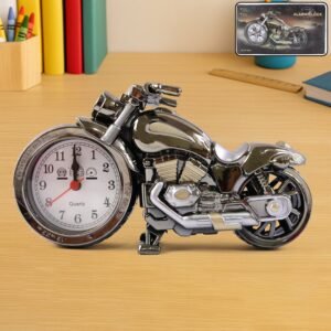 Motorcycle Alarm Clock – Stylish Analog Table Clock for Home Decor