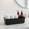 Multi-useBox-02_922a9e85-ed23-488b-a532-c8993b673e3f.jpg Black Plastic Storage Basket Tray – 4-Piece Stackable Organizer