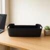 Multi-useBox-05_84fc07a2-d7a4-4a20-8b07-4b89a170af3d.jpg Black Plastic Storage Basket Tray – 4-Piece Stackable Organizer