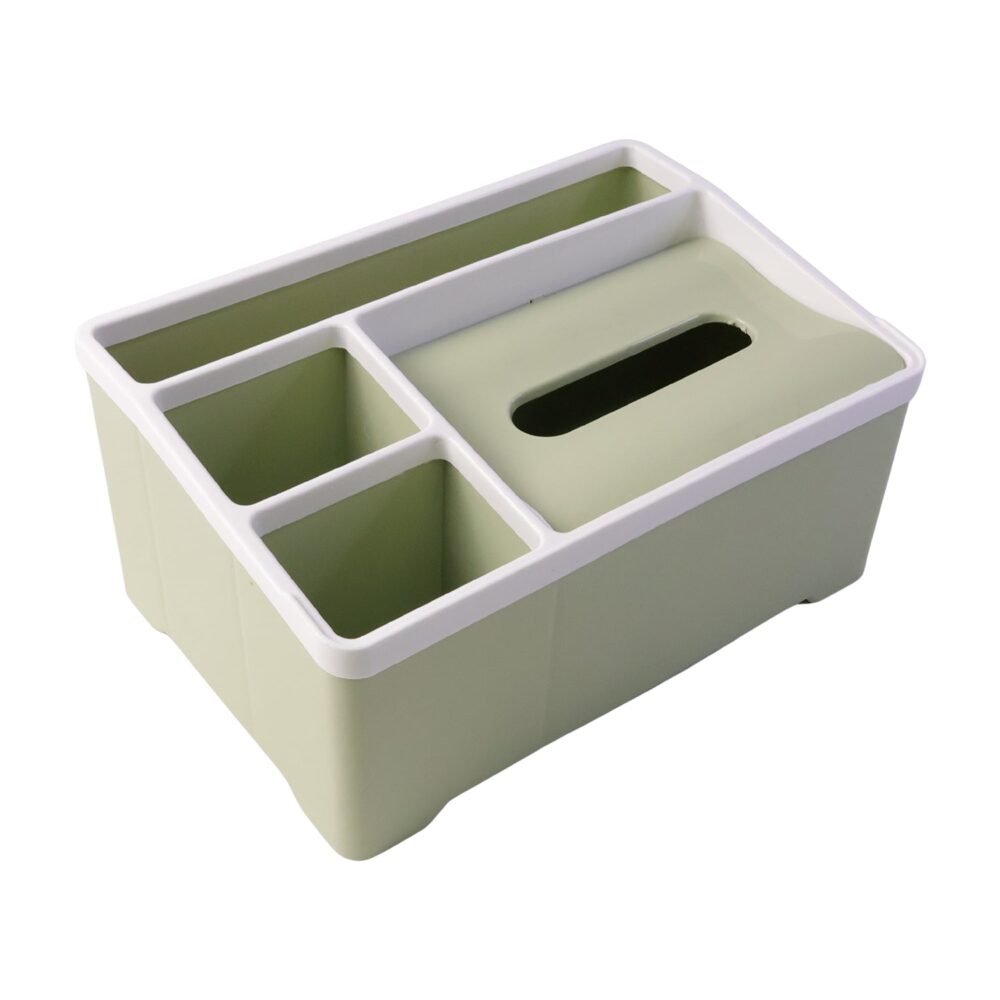 Multipurpose Plastic Organizer Box – Neat Storage with Tissue Holder