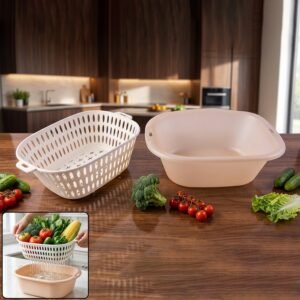 MultipurposeStrainerBasket-01.jpg 2 in 1 Plastic Double Drain Basket – Multi-Purpose Kitchen Tool