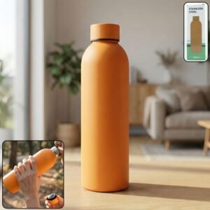 OrangeWaterBottle-WOSKU-01.jpg Insulated Stainless Steel Water Bottle – 500ml Orange