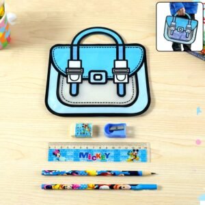 Kids Stationery Kit – 5 in 1 Cartoon Style Carry Bag