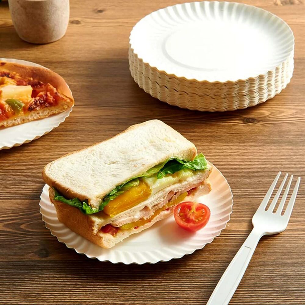 Compostable Paper Plates – 7 Inch Sturdy Eco-Friendly Pack of 25