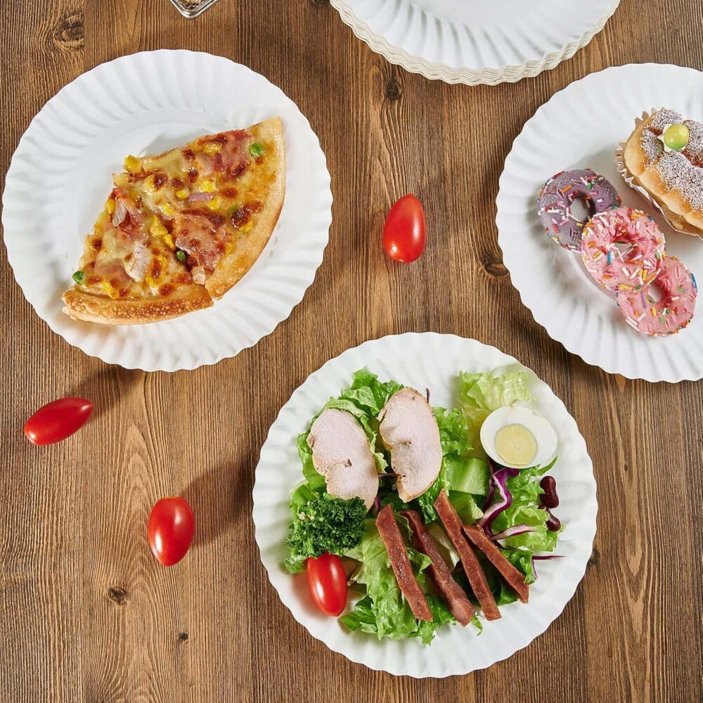 Compostable Paper Plates – 7 Inch Sturdy Eco-Friendly Pack of 25