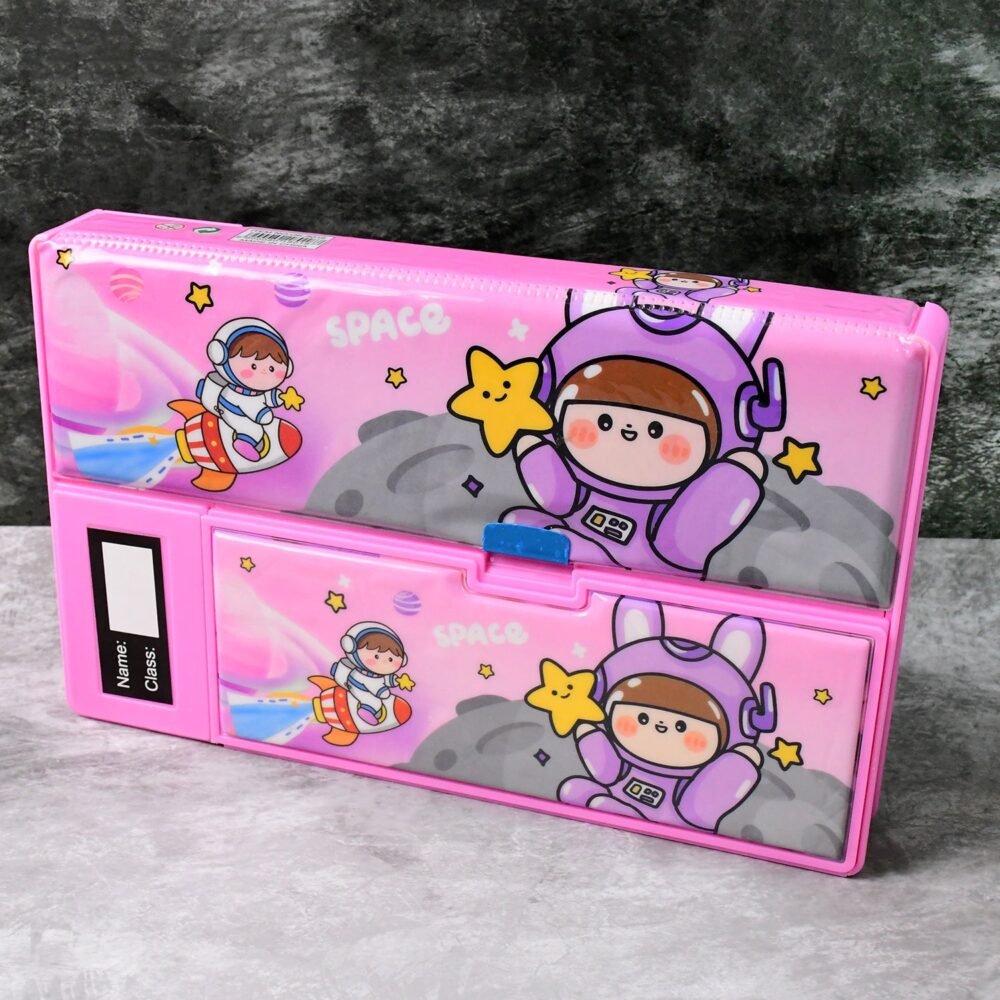 Pencil-Box-with-Mini-Calculater-03.jpg Space Theme Pencil Box with Built-in Calculator – Dual Compartment Organizer