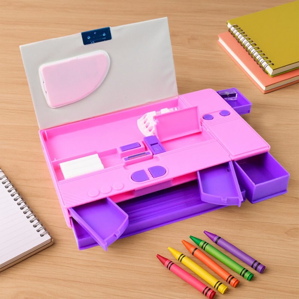 Pencil-Box-with-Mini-Calculater-04.jpg Space Theme Pencil Box with Built-in Calculator – Dual Compartment Organizer