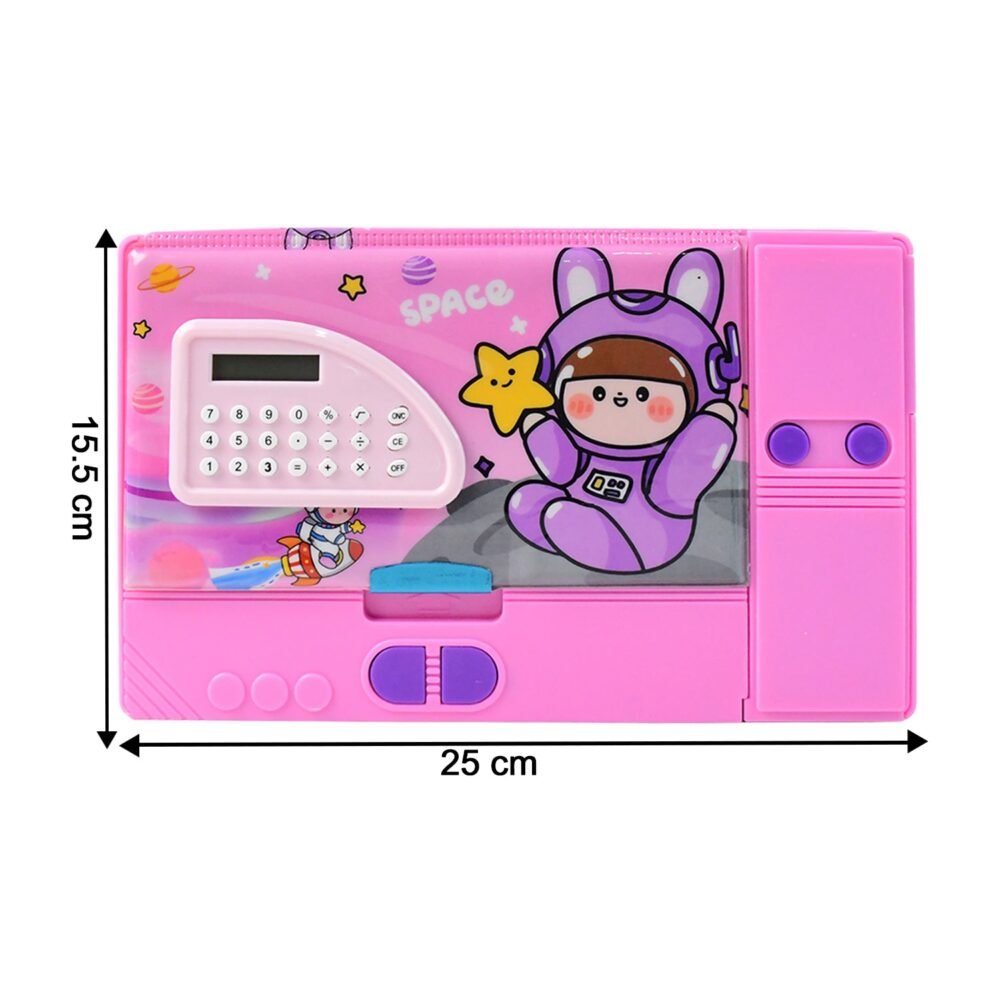 Pencil-Box-with-Mini-Calculater-06.jpg Space Theme Pencil Box with Built-in Calculator – Dual Compartment Organizer