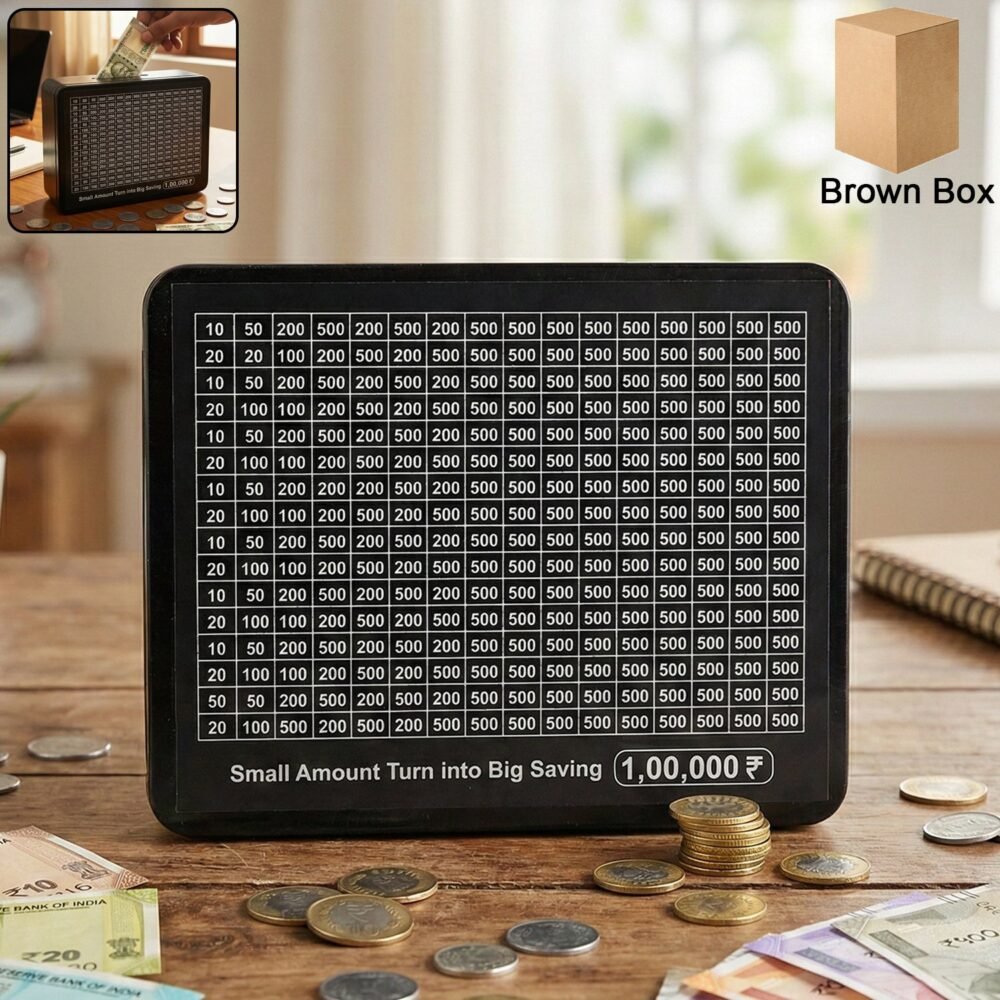 Savings Tracker Money Box – Reusable with Goal Chart