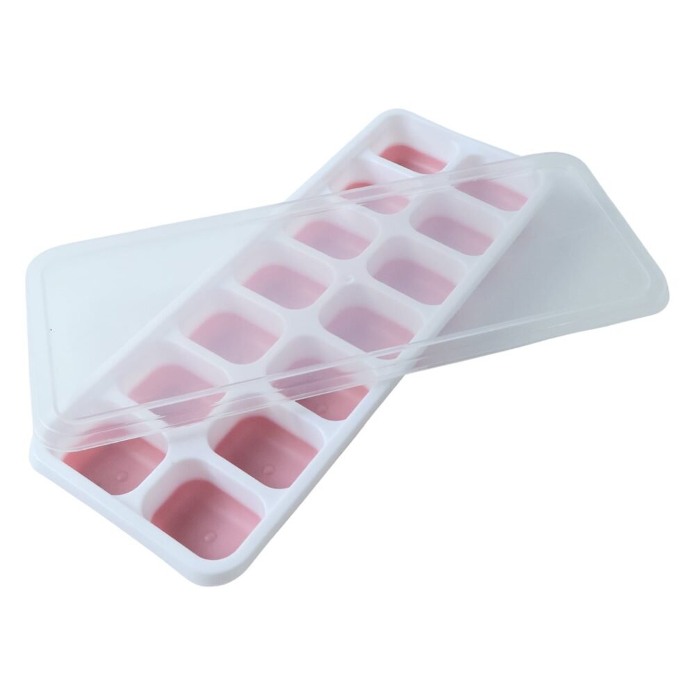 PinkIceCubeTrays-04.jpg Plastic Ice Cube Tray – Durable with Lid for Easy Freezing
