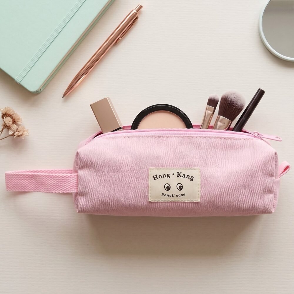 PinkMakeupPouch-05.jpg Multipurpose Zipper Pouch Organizer – Compact & Durable Travel Bag