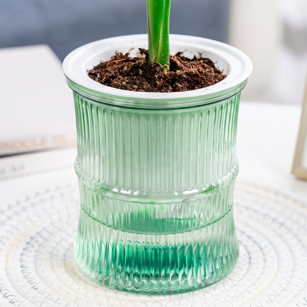 Plant-Water-Pot-04.jpg Self-Watering Bamboo Style Plastic Flower Pot – Easy Indoor Plant Care