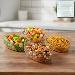 Plastic-Crystal-Bowl-01.jpg Clear Serving Bowl Set – 4 Durable Multipurpose Bowls