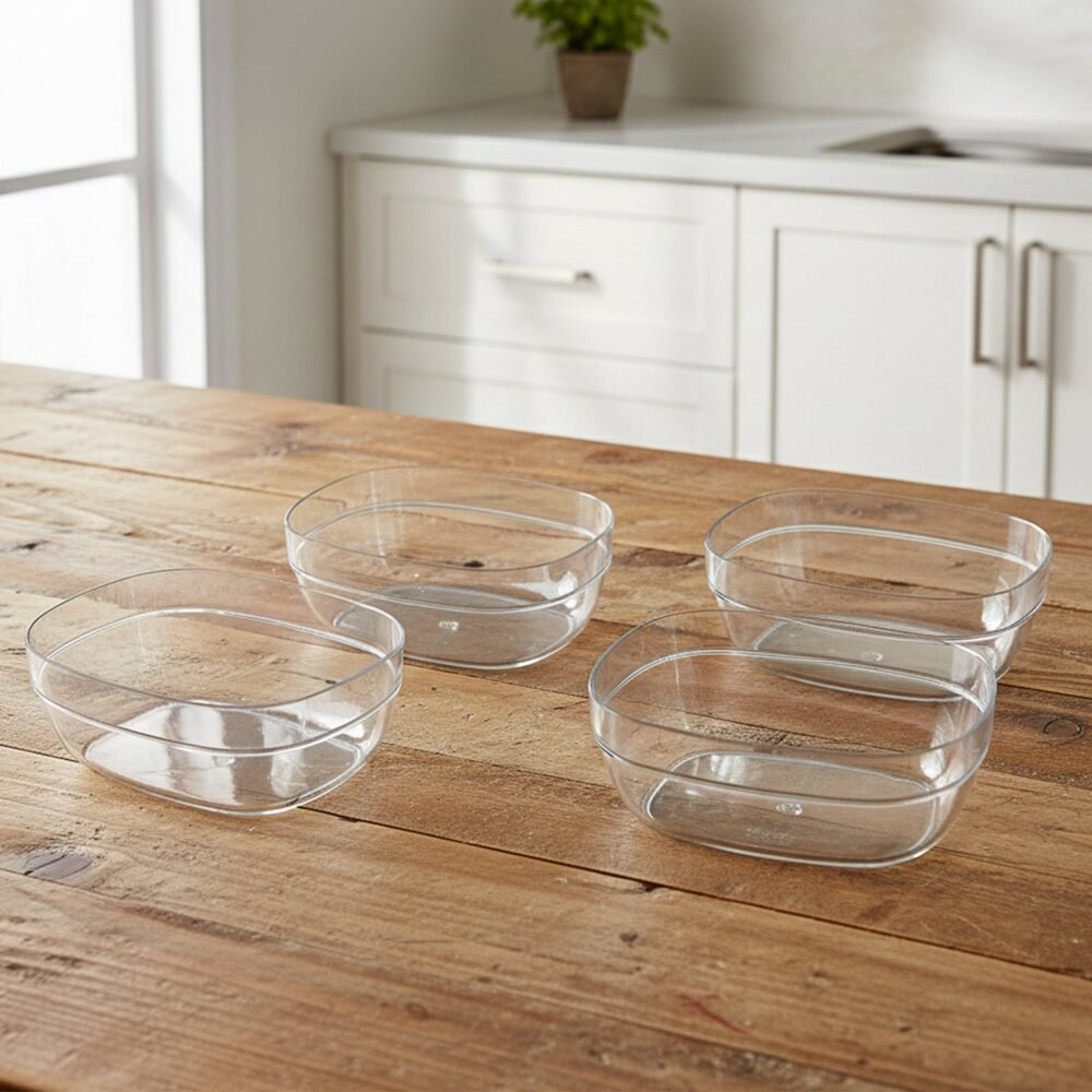 Plastic-Crystal-Bowl-02.jpg Clear Serving Bowl Set – 4 Durable Multipurpose Bowls