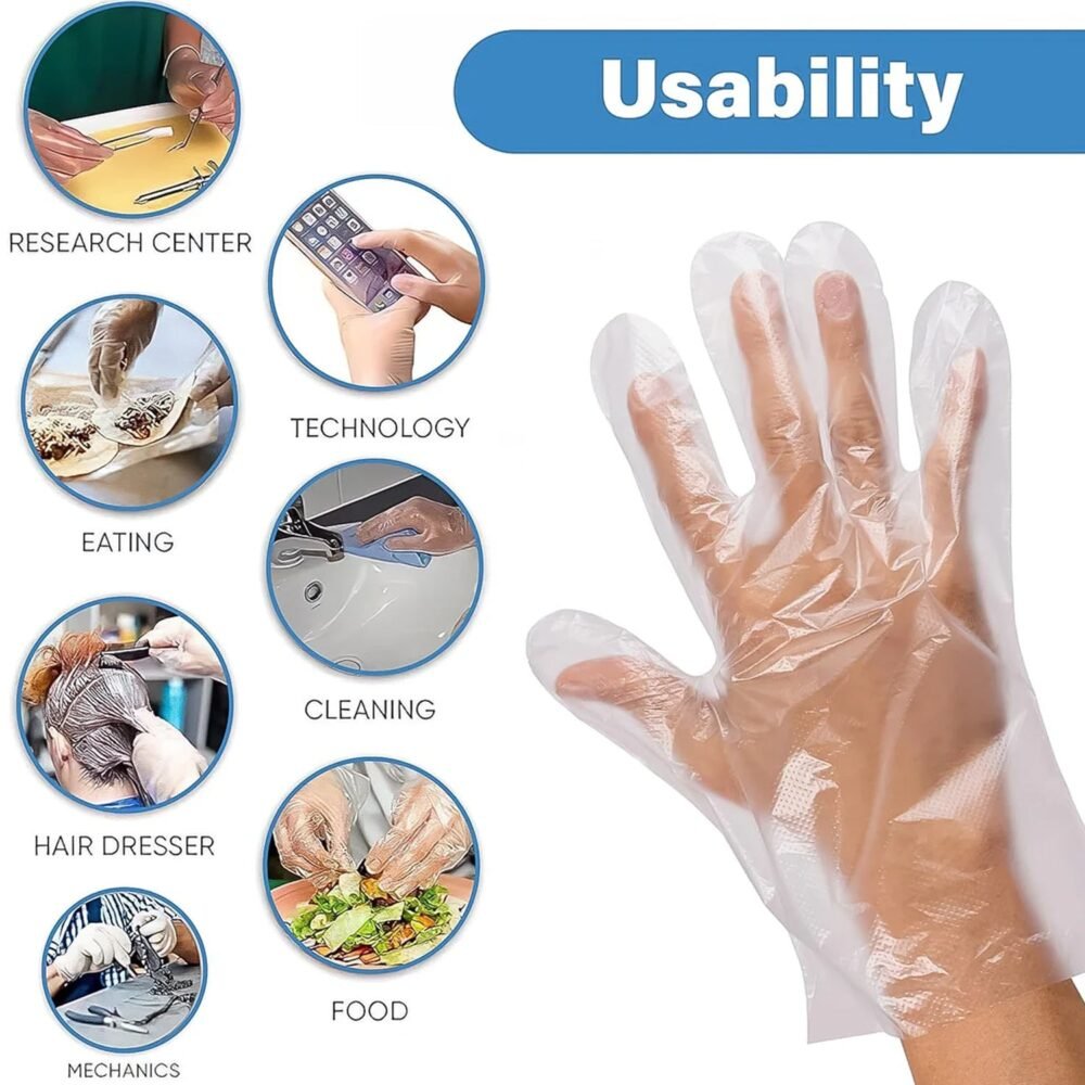 Disposable Plastic Gloves – Hygienic Food & Household Protection