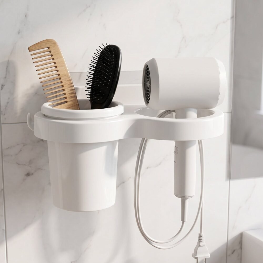 Wall Mounted Toothbrush Holder Set – Space-Saving Bathroom Organizer