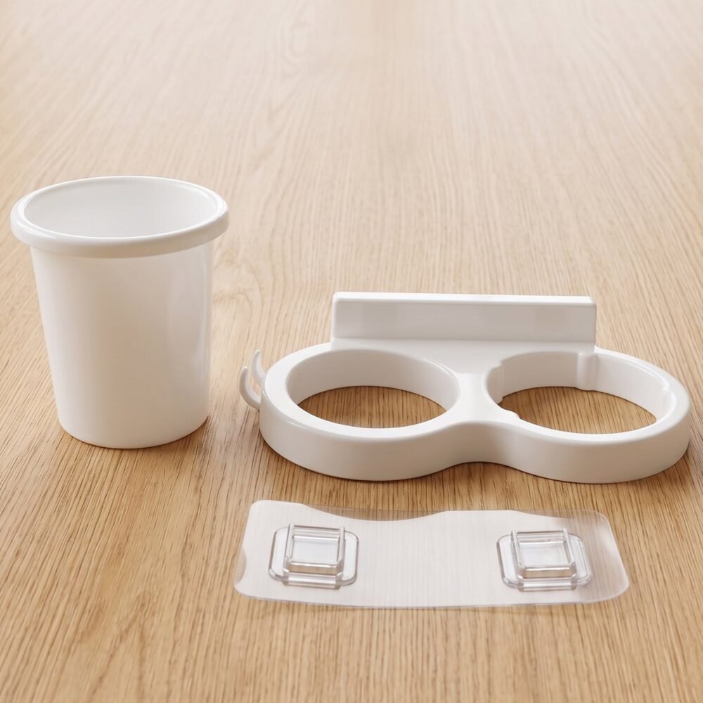 Wall Mounted Toothbrush Holder Set – Space-Saving Bathroom Organizer
