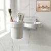 Wall Mounted Toothbrush Holder Set – Space-Saving Bathroom Organizer