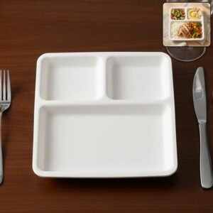 Plate-01_30d14a99-f6a7-4927-85a2-9fb1827724c2.jpg Plastic 3-Compartment Plate – Durable & Portion-Controlled Meal Serving