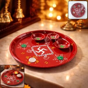 PoojaThali-WOSKU-01_2d0afa4b-6205-41fc-9c92-65bbd68f7dcb.jpg Pooja Thali with Ganesha Motif – Hand-Painted Festive Set