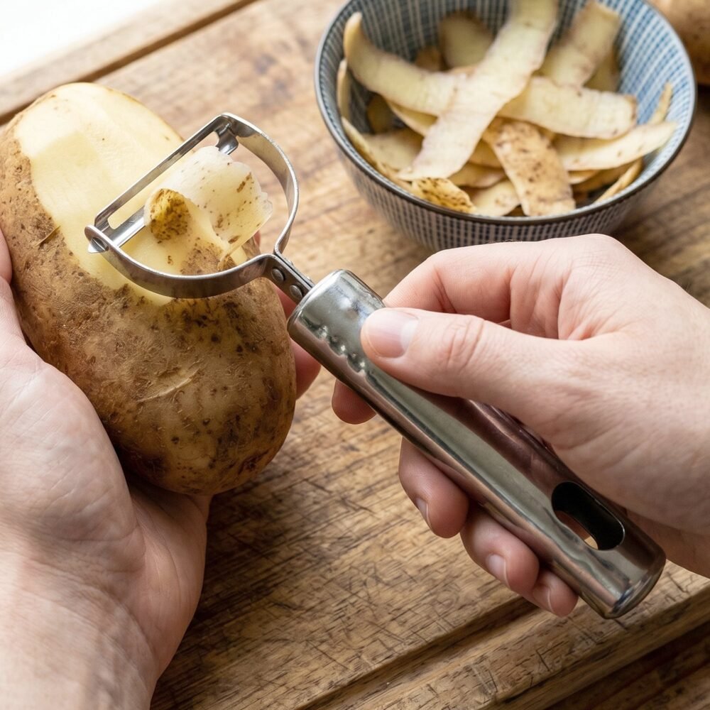 Potato-Carrot-3.jpg Stainless Steel Vegetable Peeler – Effortless Food Prep Tool