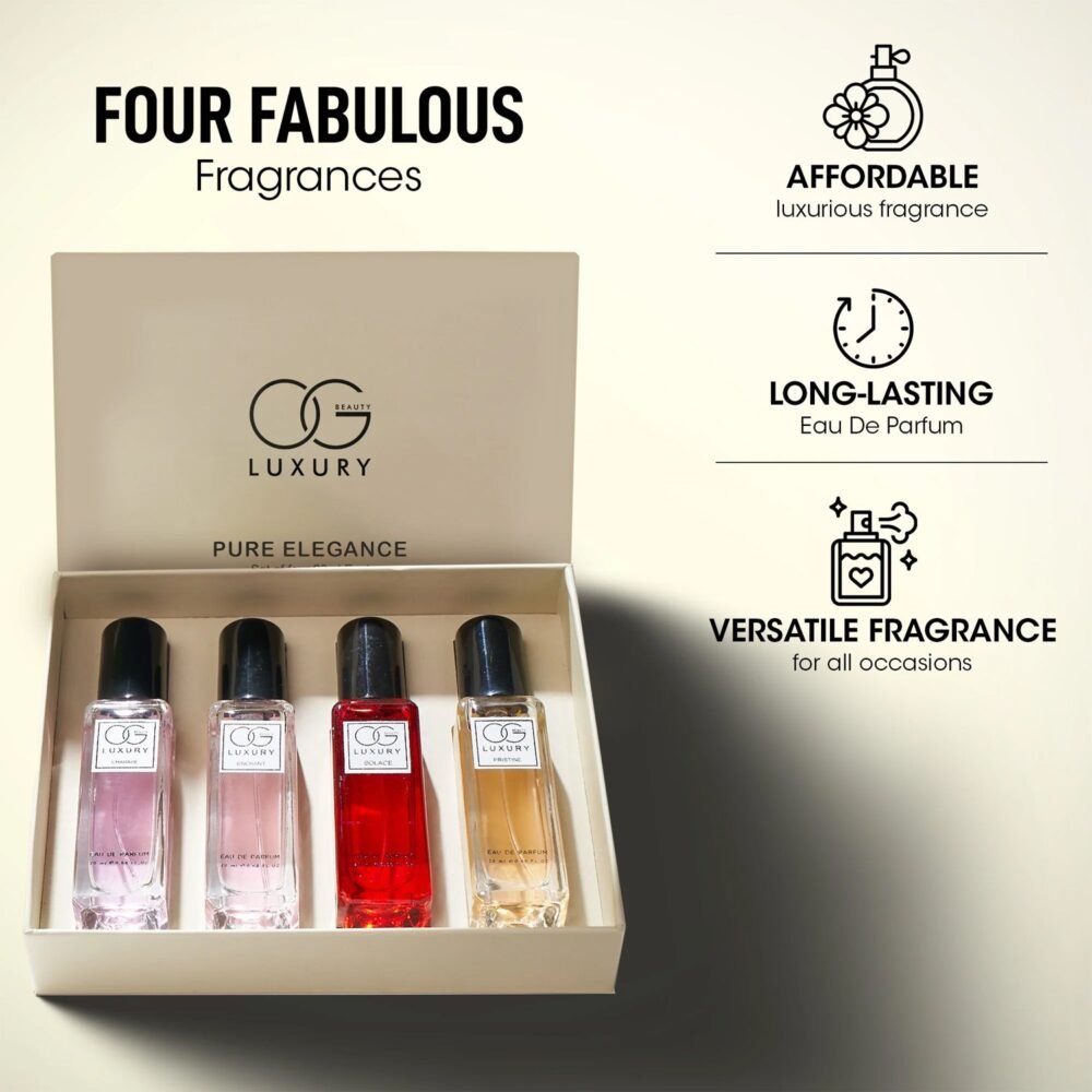 Pure Elegance Eau De Parfum Gift Set – 4x20ml Unisex Fragrances
