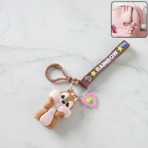 RabbitKeychain-WOSKU-01.jpg Cartoon Animal Silicone Keychain – Cute Rainbow Strap Accessory
