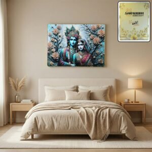 RadhaKrishnaWallPainting02-WOSKU-01.jpg Radha Krishna Wall Frame – Divine Spiritual Decor for Home