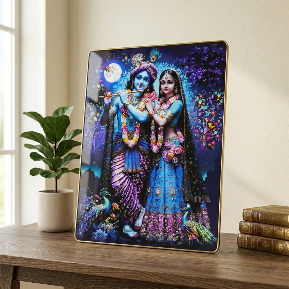 RadhaKrishnawallPainting03-02.jpg Radha Krishna Wall Frame – Divine Moonlight Artistic Decor