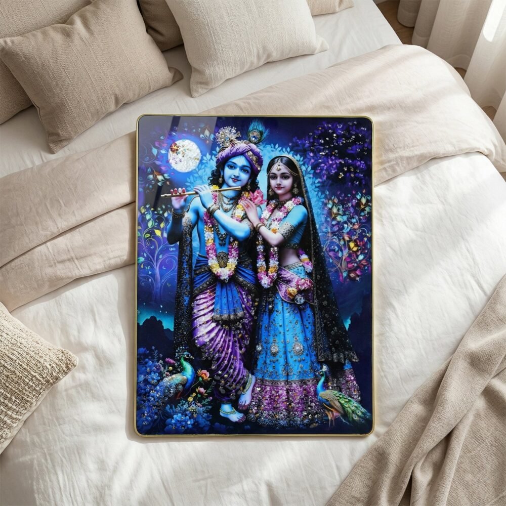 RadhaKrishnawallPainting03-05.jpg Radha Krishna Wall Frame – Divine Moonlight Artistic Decor