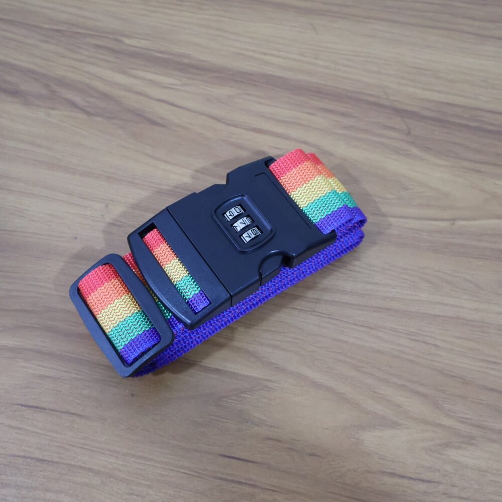 Rainbow Luggage Strap – Secure & Identify Your Bags with Lock