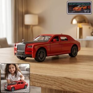 RedCarToy-01.jpg Die-Cast Metal Pull-Back Toy Car – Realistic Luxury Sedan Model