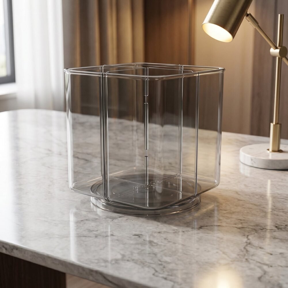 Desk Organizer – 360° Rotating Acrylic Pen Stand for Workspace