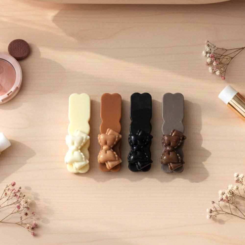 RibbonHairClip02-02.jpg Elegant Bow Hair Clips Set – Stylish 4-Piece Snap Clips Combo