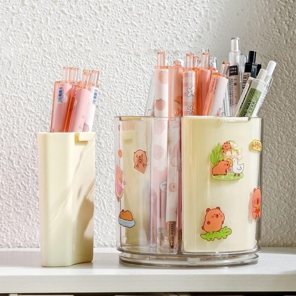 RotatingPencilHolder-02.jpg Rotating Desk Organizer – 5 Compartments with 360° Spin for Office & Home