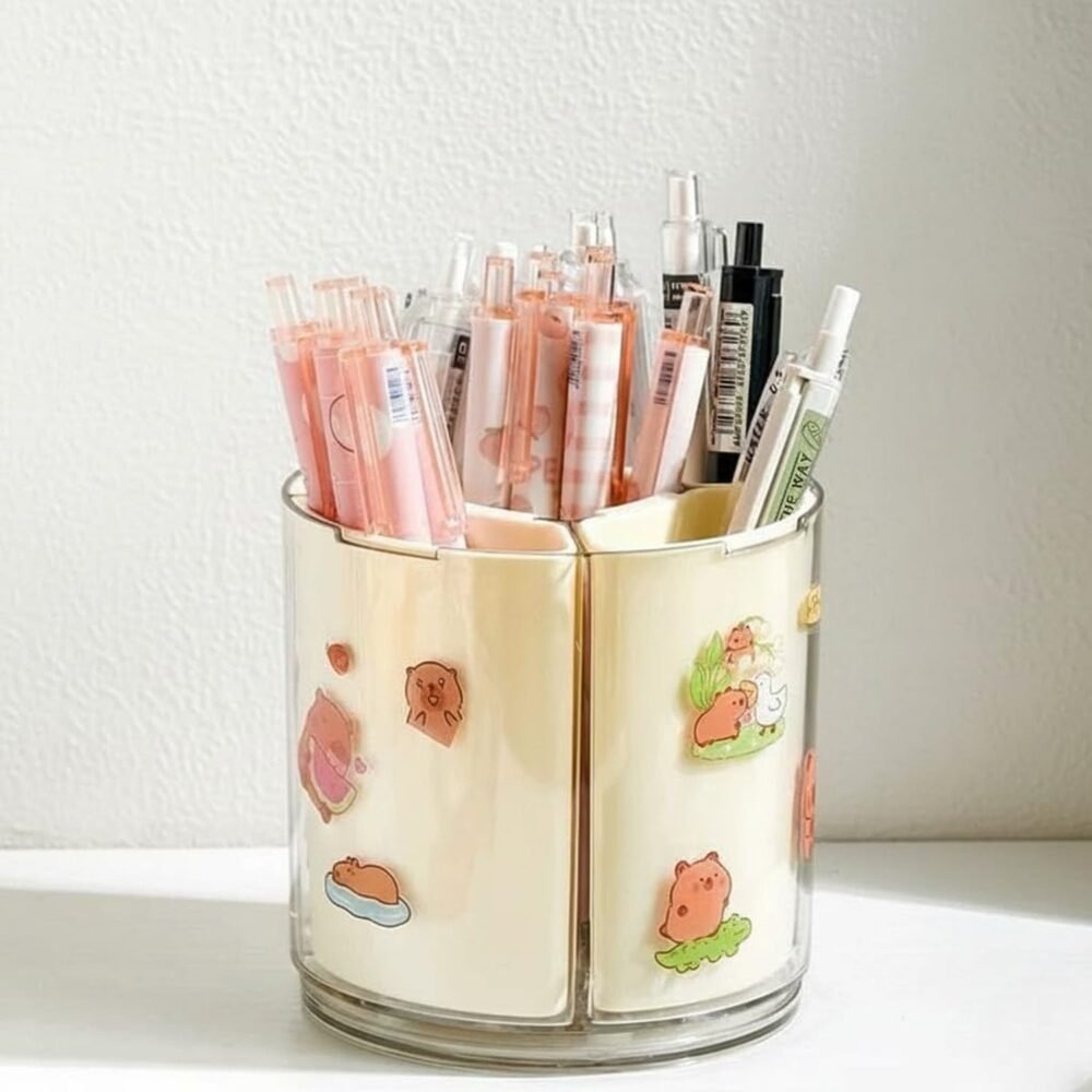 RotatingPencilHolder-05.jpg Rotating Desk Organizer – 5 Compartments with 360° Spin for Office & Home