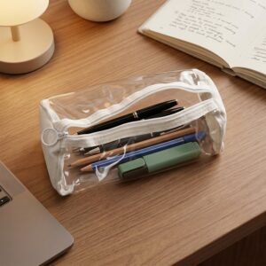 Transparent PVC Pencil Case – Stylish & Durable Stationery Organizer