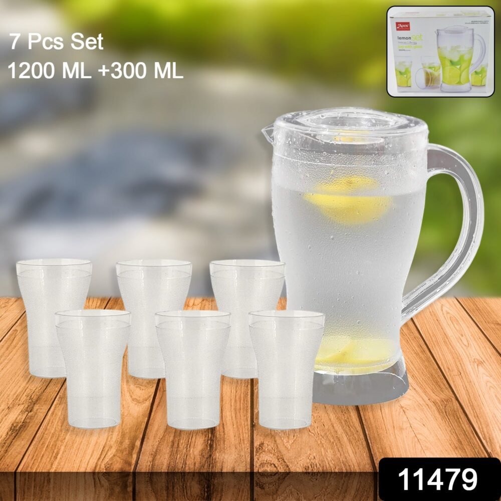 SKU_24c4046f-eaac-45b2-a44a-b9bafe15e074.jpg Lemon Jug Set – 1200ML Unbreakable Jug with 6 Glasses