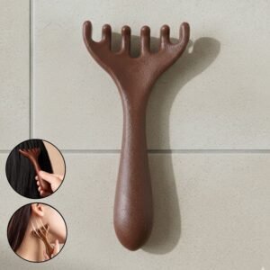 Wooden Head & Neck Scalp Massager – Handheld Stress Relief Tool